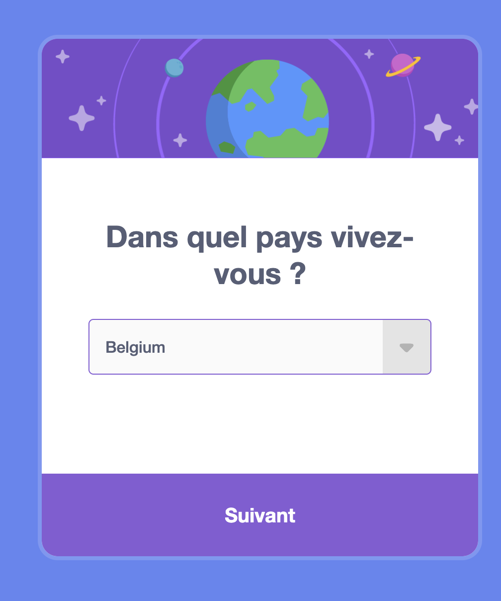 Sélection du pays : Belgium