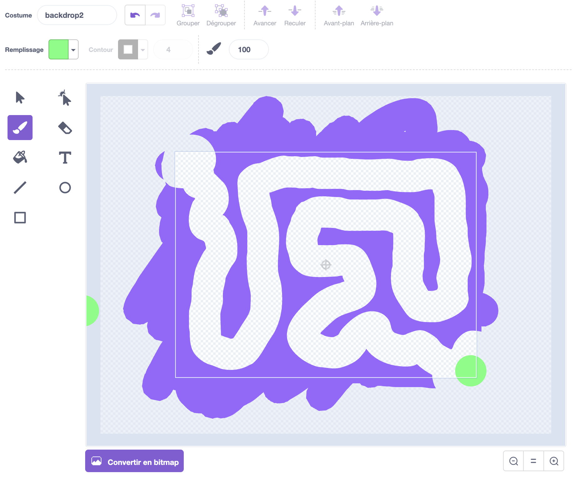 Colorier toute la scène dans Scratch